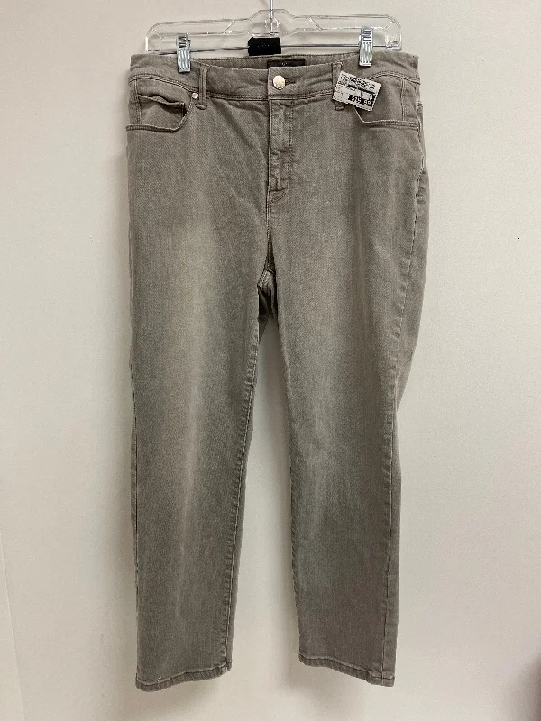 Jeans Straight By Chicos In Grey, Size: 10