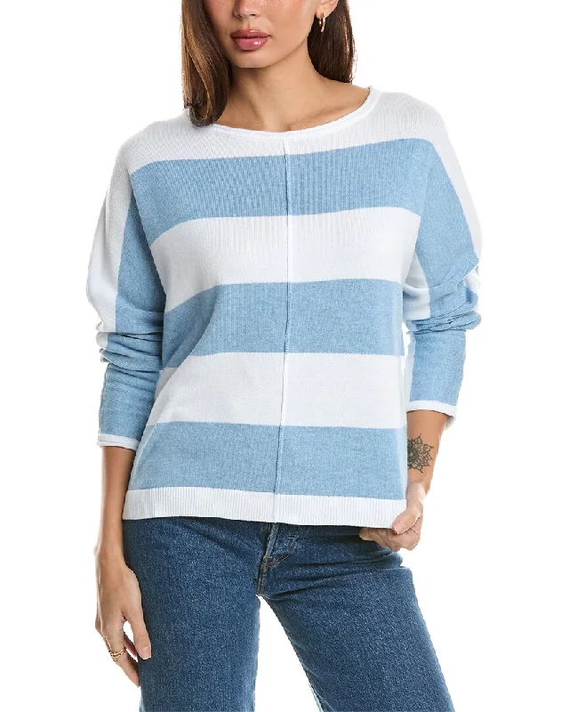 Forte Cashmere Bold Stripe Dolman Sweater