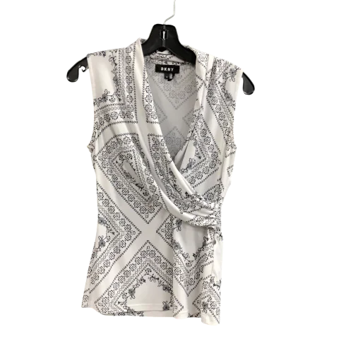 Top Sleeveless By Dkny In Black & White, Size: Xs