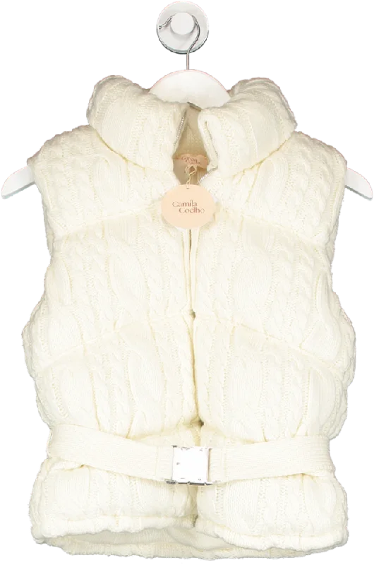 Camila Coelho Cream Eissa Knitted Vest UK XS