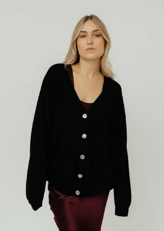 CRUSH Cashmere Cangu Oversized Cardigan in Black