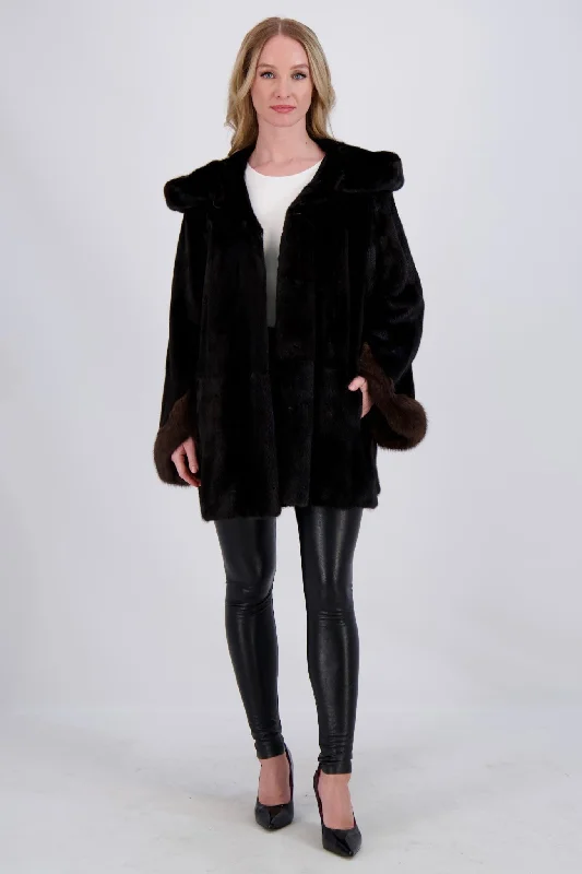 MINK PARKA WITH SABLE TRIM